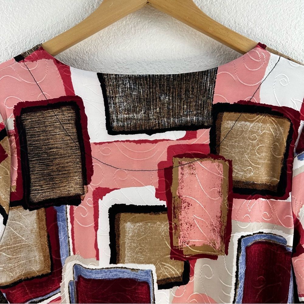 Jm Collection Abstract Print Tunic Size M - image 4